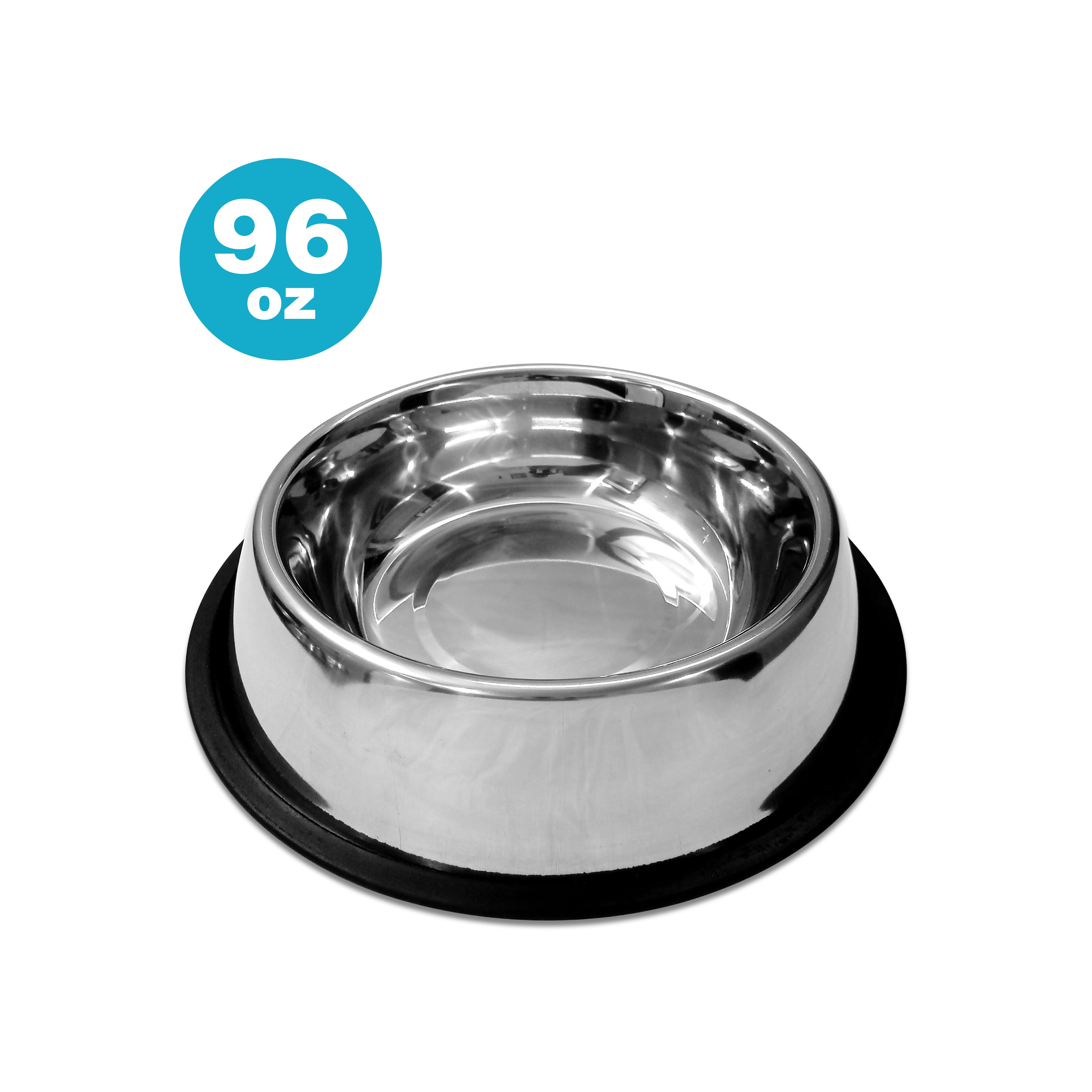 Traditional Shape Non-Skid Stainless Steel Dog Feeding Bowl - All Sizes