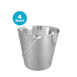 Heavy Duty Stainless Steel Flat Bucket - 4 Quart