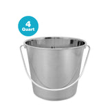 Heavy Duty Stainless Steel Round Bucket - 4 Quarts