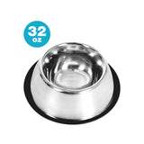 Stainless Steel Spaniel Pet Feeder Bowl - 32 Oz