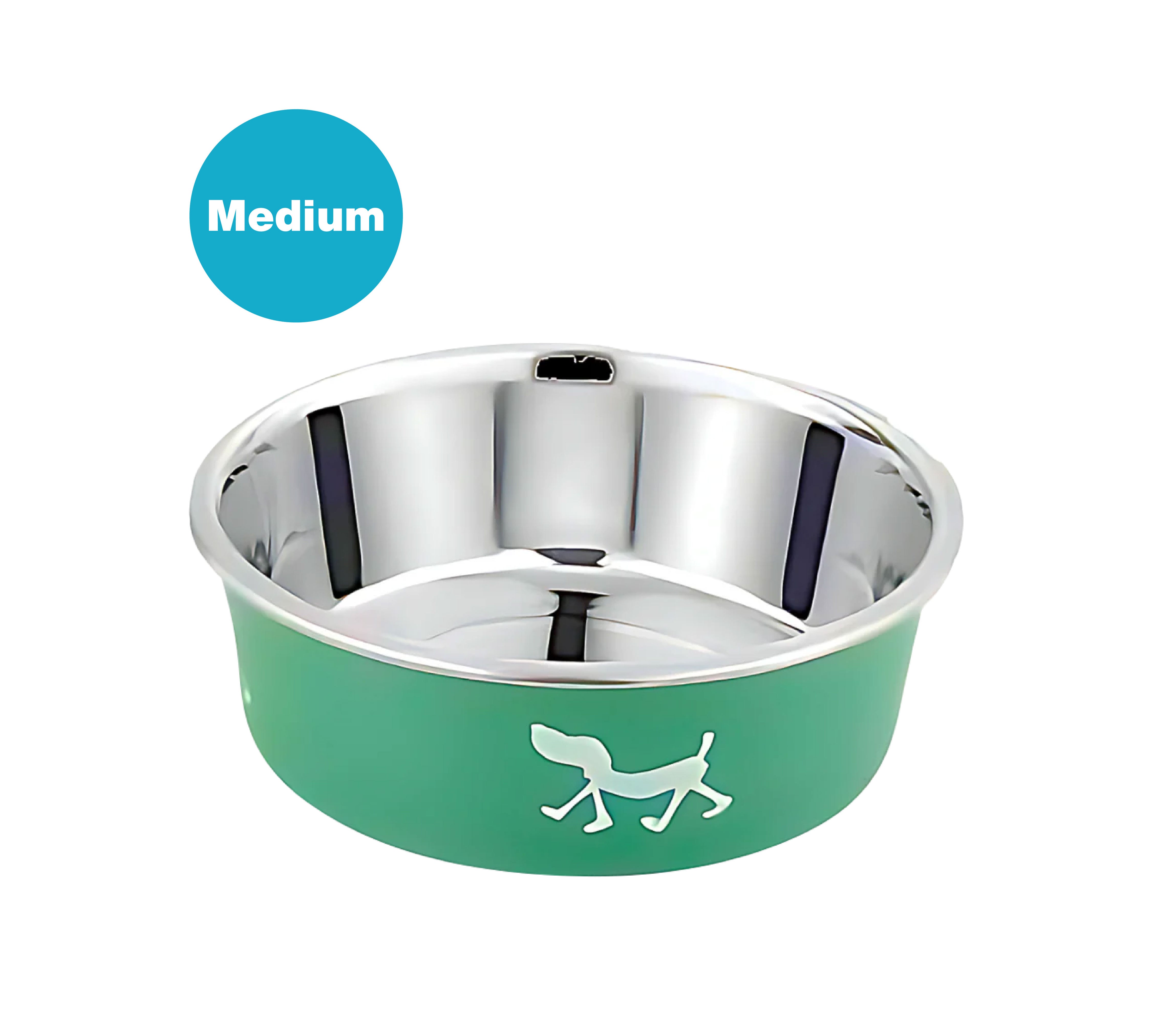 Panache Feeding Bowl with Dog Design - Green