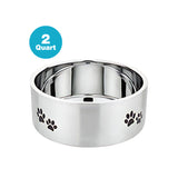 Double Wall Stainless Steel Feeding Bowl with Paw Design