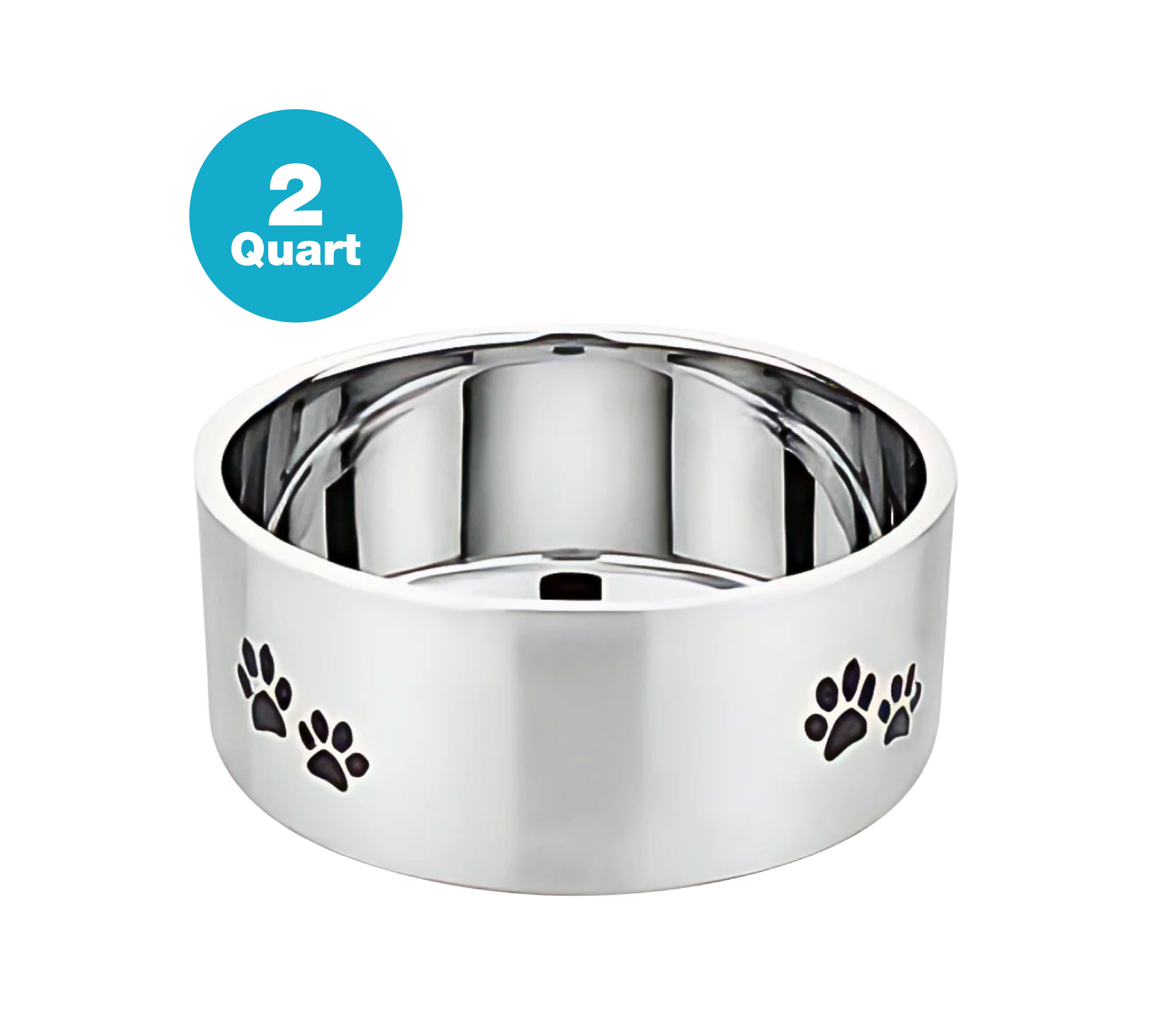 Double Wall Stainless Steel Feeding Bowl with Paw Design