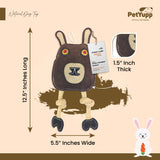 Toss & Chew Leather Toy - Brown Rabbit