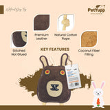 Toss & Chew Leather Toy - Brown Rabbit