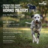 Water Buffalo Horns Dog Chew - Pack of 3 - Medium Size