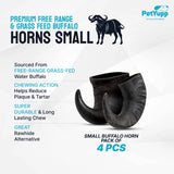 Water Buffalo Horns Dog Chew - Pack of 4 - Small Size