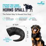 Water Buffalo Horns Dog Chew - Pack of 4 - Small Size