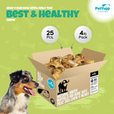 Bulk Dog Treats -  Natural Water Buffalo Rib Bone with Meat Dog Chew - Pack of 25 pcs