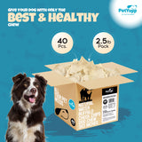 Dog Bulk Treats - 100% Natural Water Buffalo Cheek Chips Dog Chew - Pack of 40 pcs
