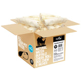 Dog Bulk Treats - Natural Water Buffalo Cheek Roll Dog Chew - 6 Inch - Pack of 25 Count