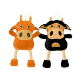 Leather, Cotton & Jute Toy with Coconut Fiber Filling - Pack of 2 (Cow & Billy)