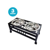 Iron Roman Double Diner With  Removable Stainless Steel Bowl  & Anti Rattle Rubber