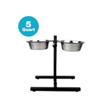 H-Shape Adjustable Double Diner With Removable Stainless Steel Bowls