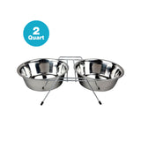 Stainless Steel Short Double Diner with 2  Removable Bowls -  2 Quart