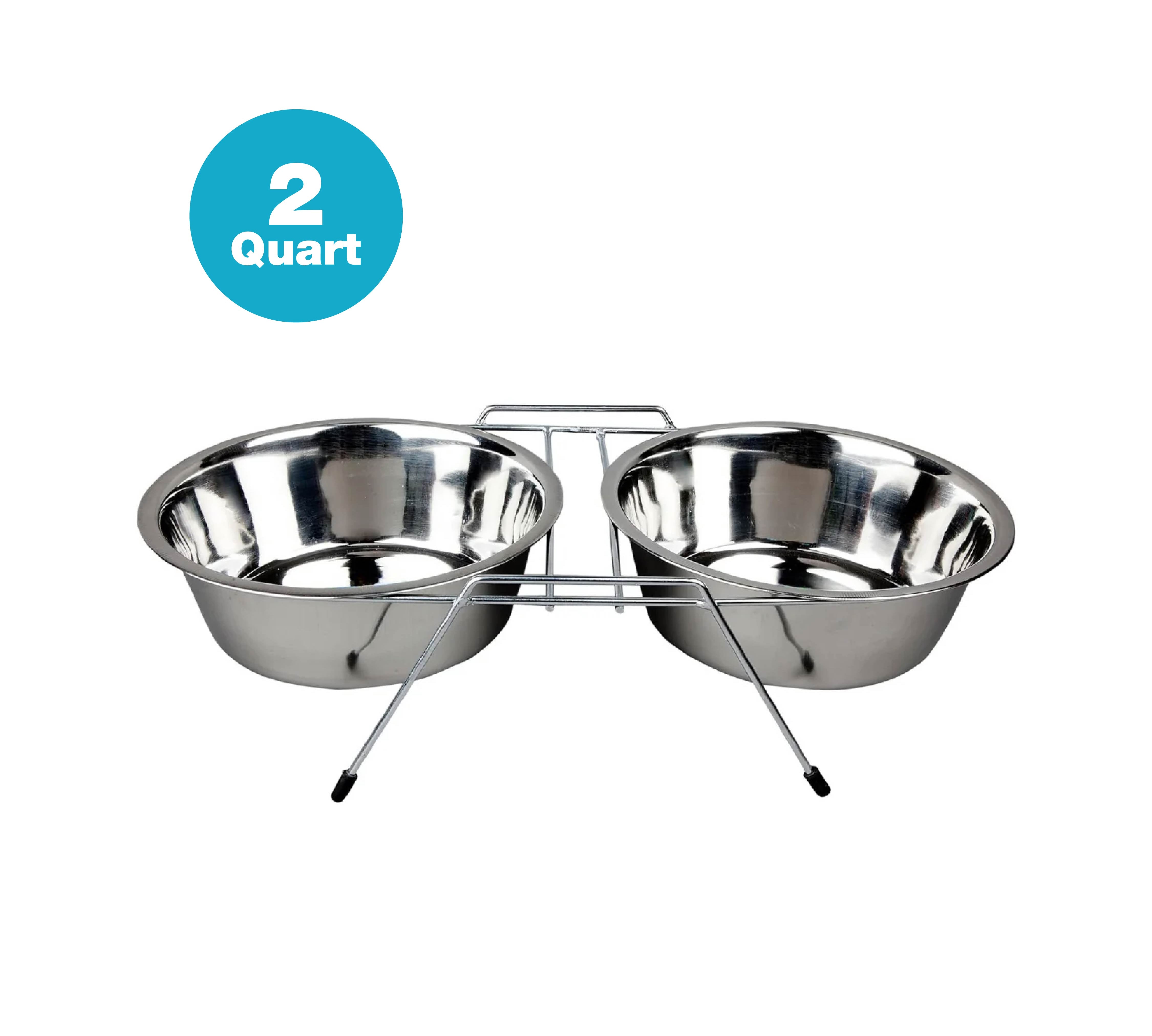 Stainless Steel Short Double Diner with 2 Removable Bowls