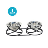 Ring Shape Iron  Double Diner With  Removable Stainless Steel Bowls - 1 Quart