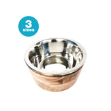 Wooden Sleeve Single Diner With Stainless Steel Removable Bowl