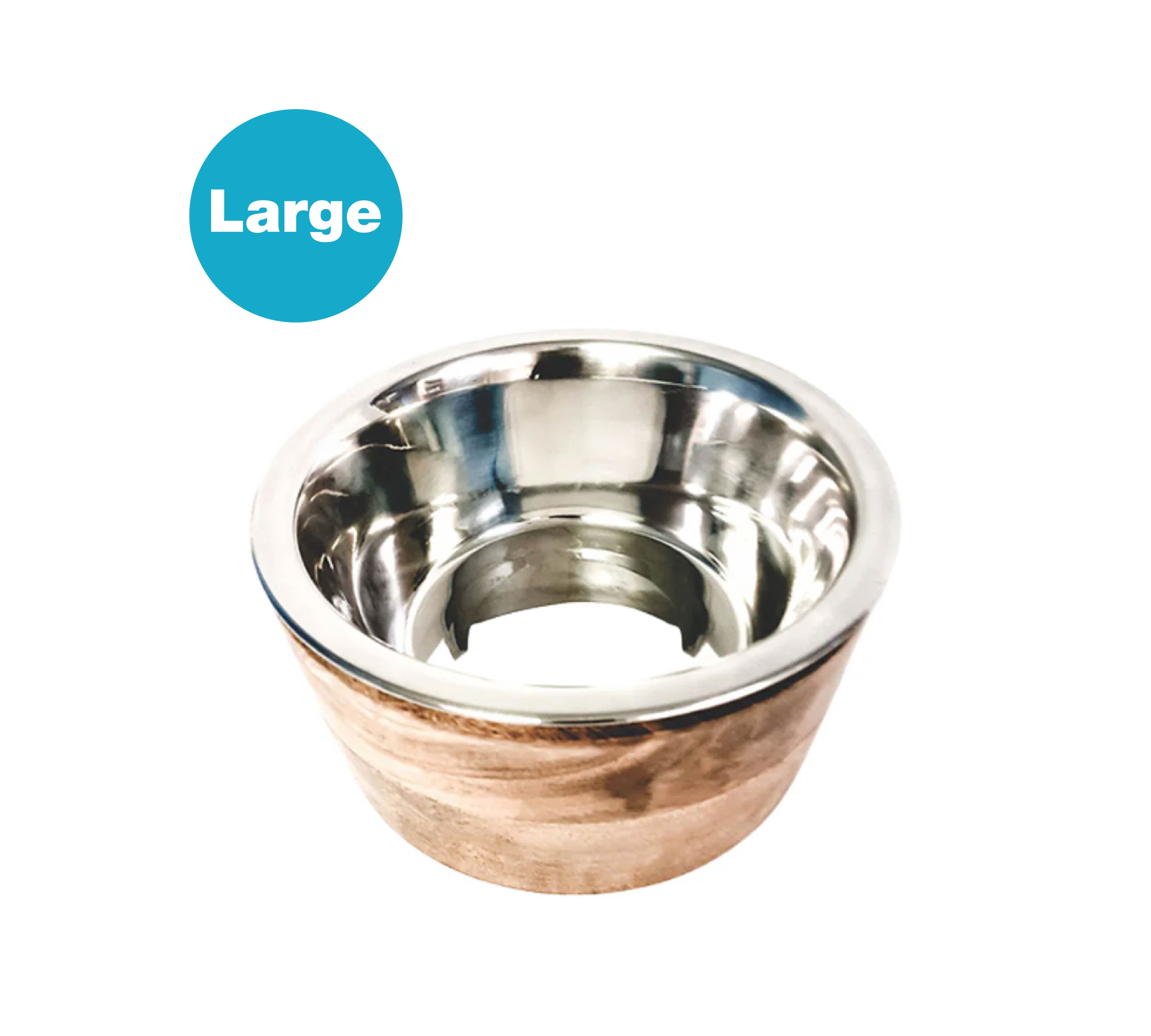 Wooden Sleeve Single Diner With Stainless Steel Removable Bowl