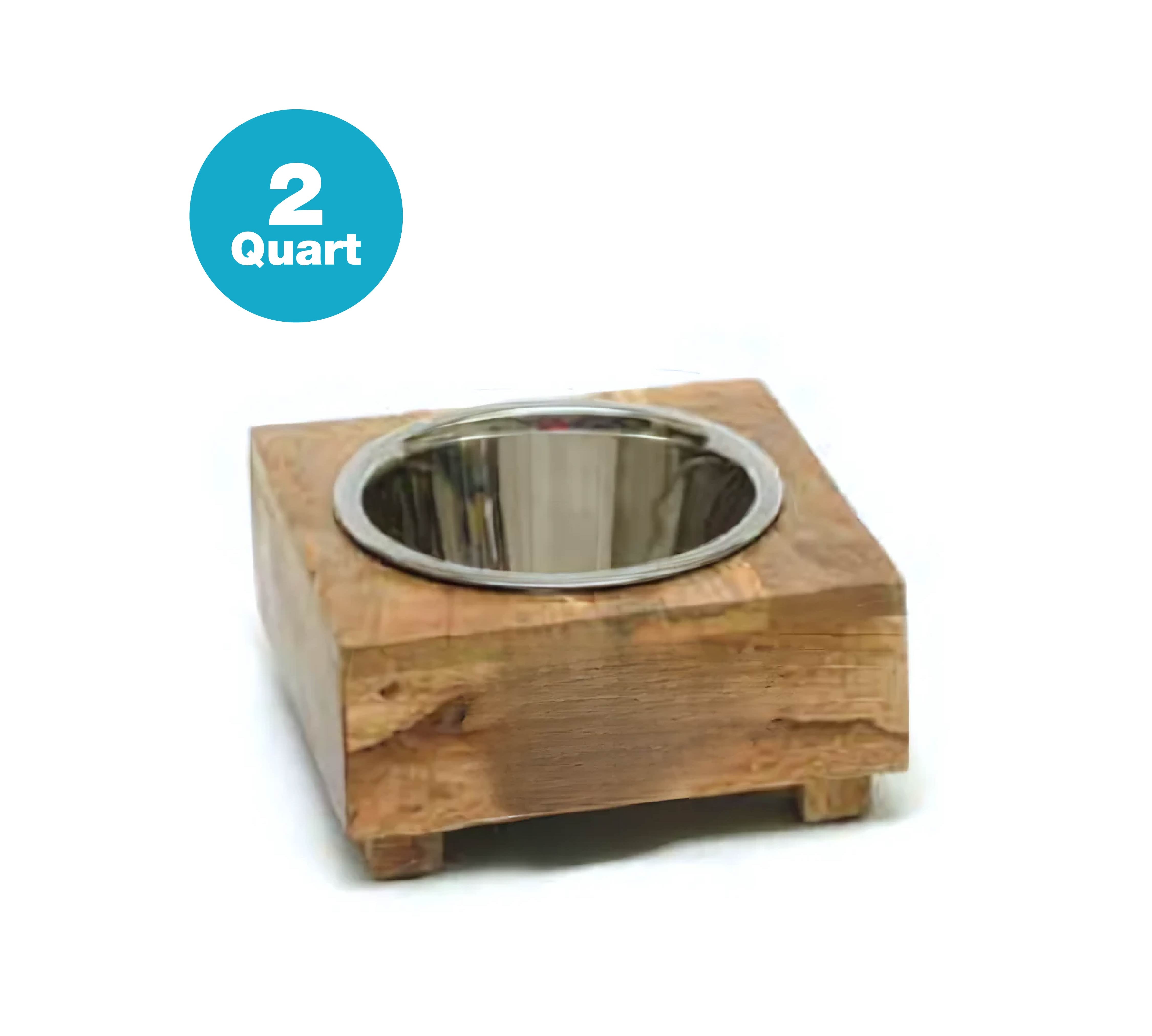 Single Wooden Diner With Removable Stainless Steel  Bowl