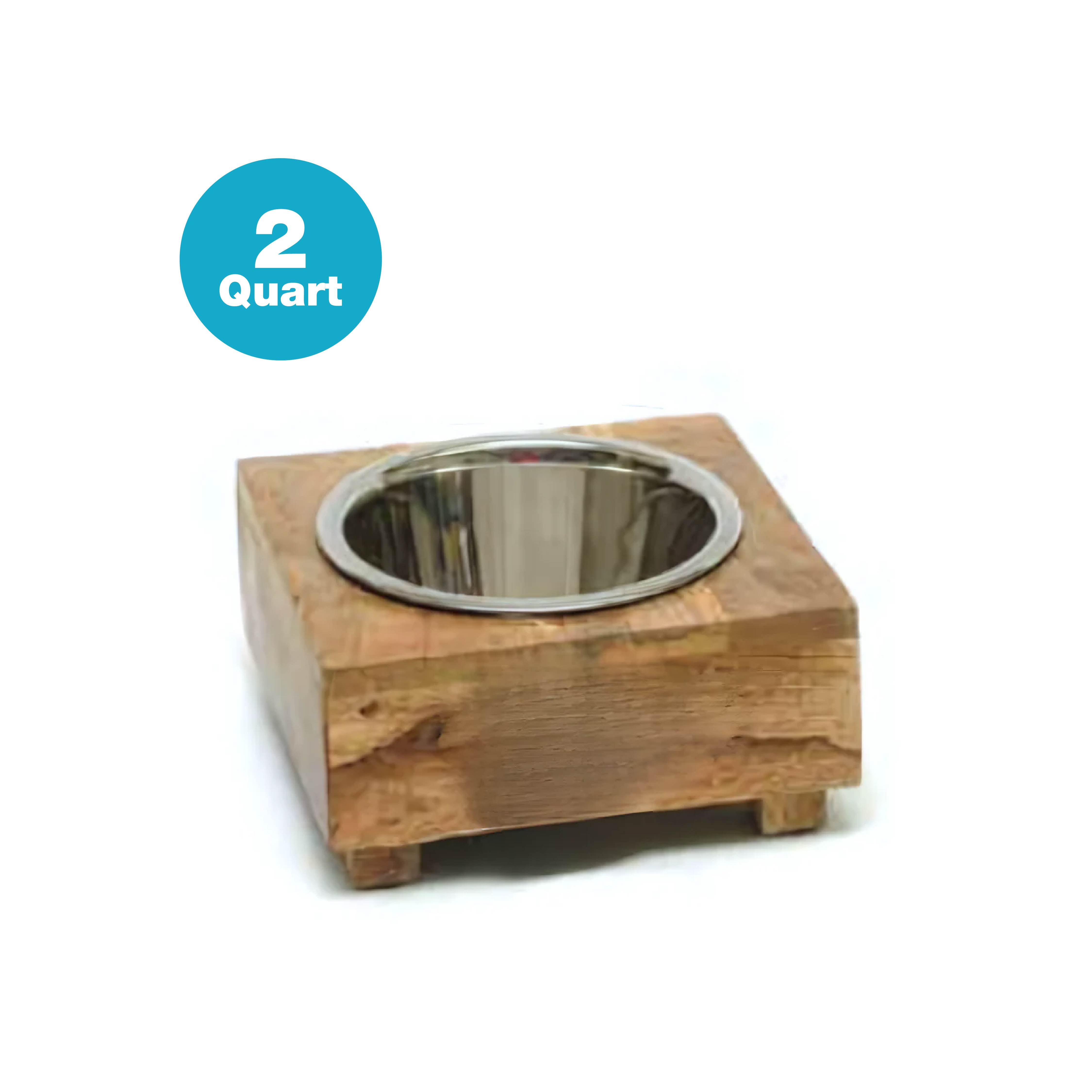 Single Wooden Diner With Removable Stainless Steel  Bowl