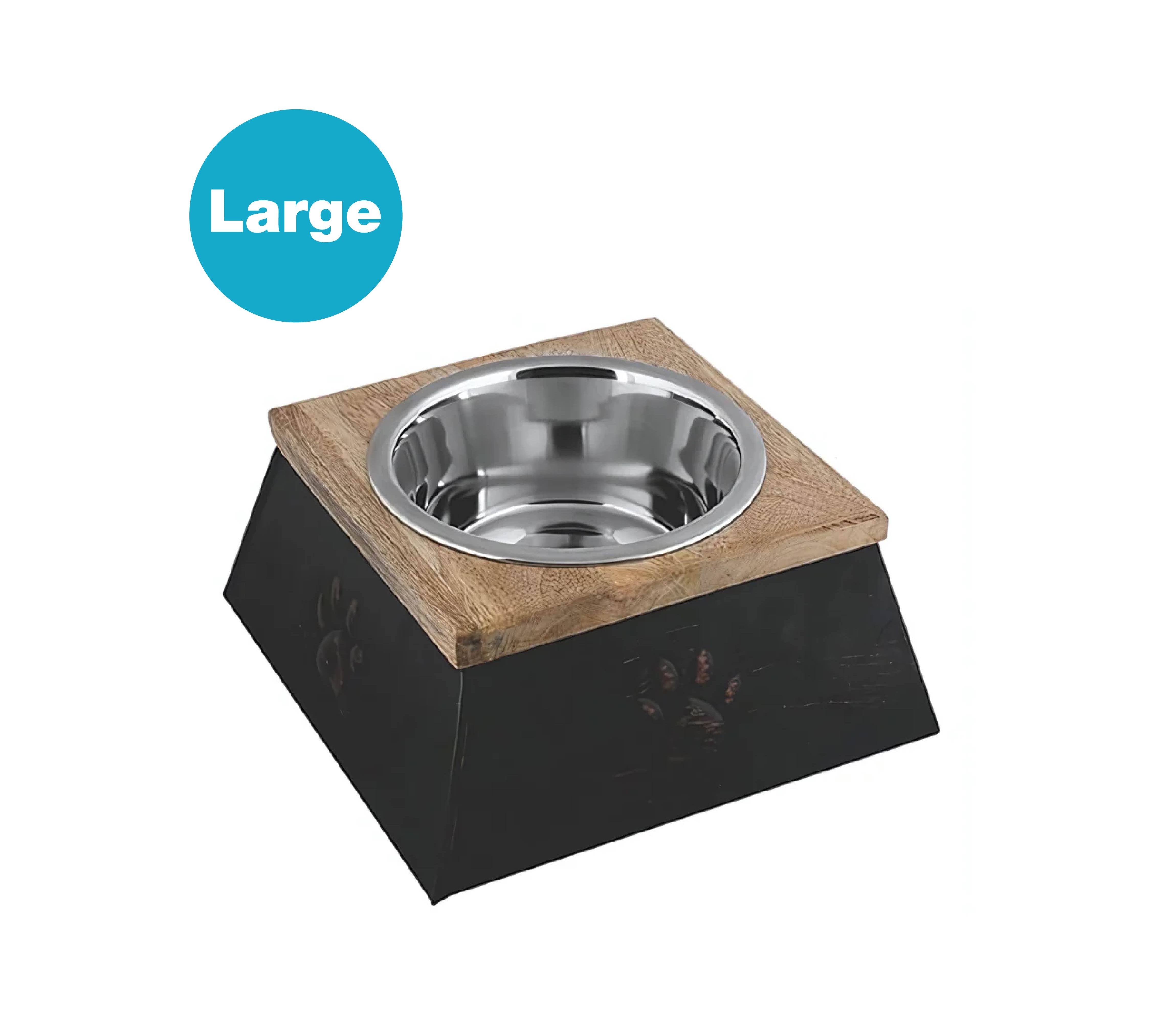 Copper Finish Wooden Top Sleeve Diner With Removable Stainless Steel Bowl