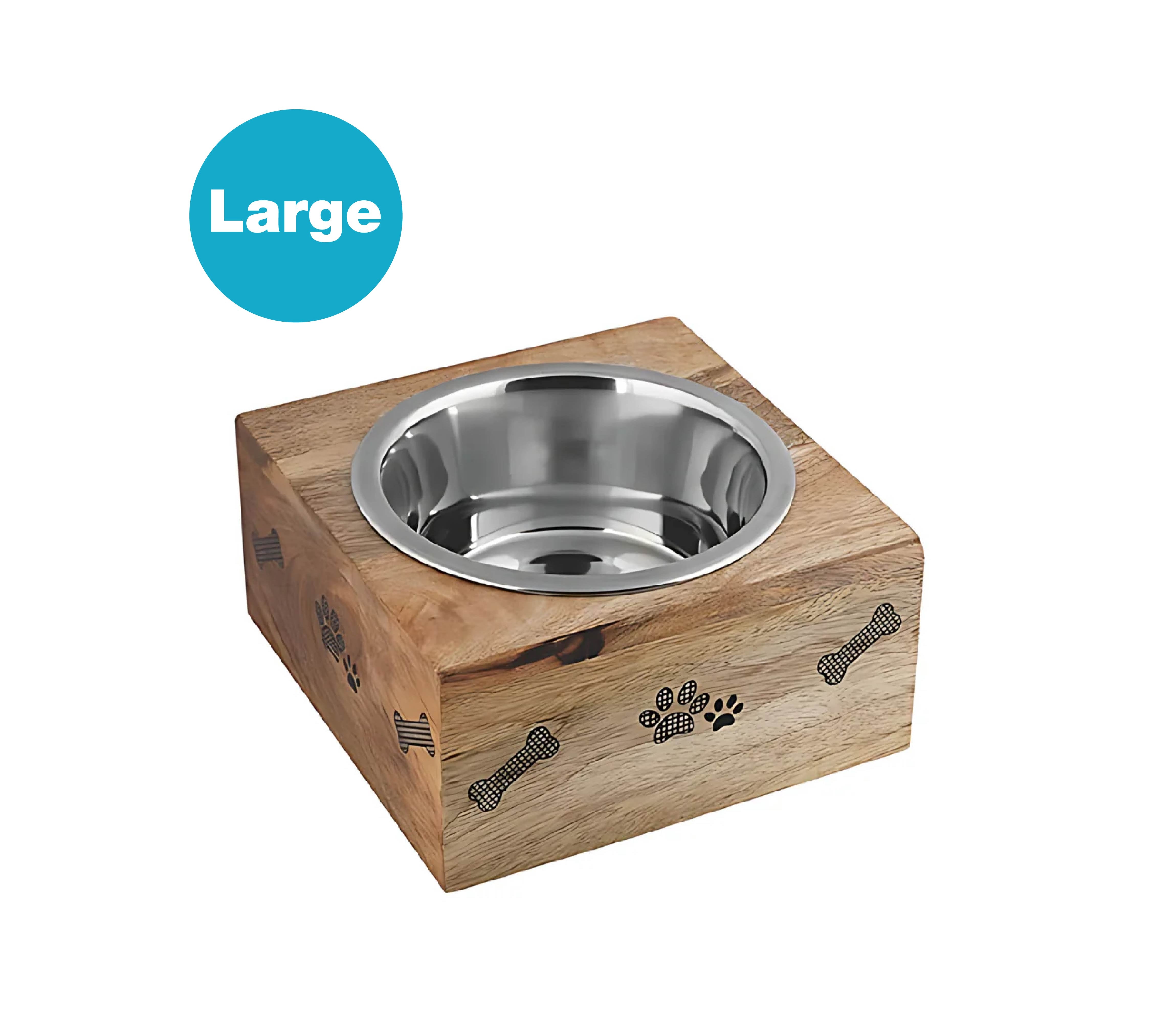 Square Wooden Sleeve Diner With Stainless Steel  Removable Bowl