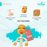 Leather and Cotton  Rope Toy - Donny Ducky