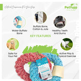 Retrieve & Chew Dog Toy with Natural Bone - Double Ring