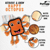 Retrieve & Chew Toy with 2 Natural Bone - Octopus