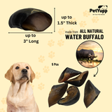 Water Buffalo Hooves Dog Chew - 100% Natural, No Artificial Color & Flavor - 5 pcs