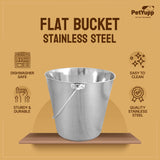 Heavy Duty Stainless Steel Flat Bucket - 6 Quart