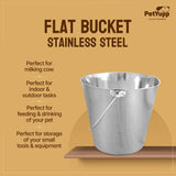 Heavy Duty Stainless Steel Flat Bucket - 6 Quart