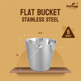 Heavy Duty Stainless Steel Flat Bucket - 6 Quart