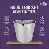 Heavy Duty Stainless Steel Round Bucket - 2 Quarts