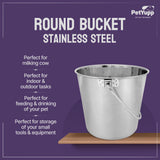 Heavy Duty Stainless Steel Round Bucket - 2 Quarts