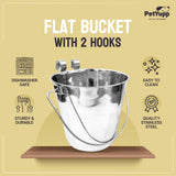 Heavy Duty Stainless Steel Flat Bucket with 2 Hooks - All Sizes