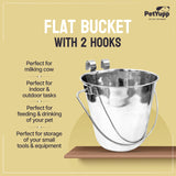 Heavy Duty Stainless Steel Flat Bucket with 2 Hooks - All Sizes