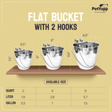 Heavy Duty Stainless Steel Flat Bucket with 2 Hooks - All Sizes