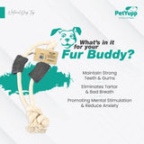 32" Cotton / Jute Rope Tug Toy with Buffalo Horn (Large)