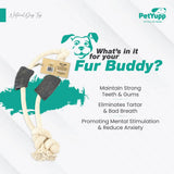 32" Cotton / Jute Rope Tug Toy with Buffalo Horn (Large)