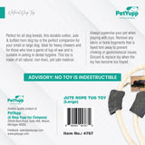 32" Cotton / Jute Rope Tug Toy with Buffalo Horn (Large)
