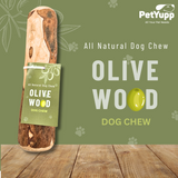 Natural Repurposed Olive Wood Dog Chew - Large