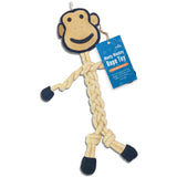 Leather and  Cotton Rope Toy - Monty Monkey