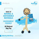 Leather and  Cotton Rope Toy - Monty Monkey