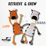 Retrieve & Chew Dog Toy  with Natural Bone - Lion