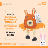 Toss & Chew Leather Toy - Orange Rabbit