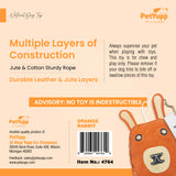 Toss & Chew Leather Toy - Orange Rabbit