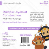 Leather, Cotton & Jute Toy with Coconut Fiber Filling - Pack of 2 (Cow & Billy)