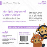 Leather, Cotton & Jute Toy with Coconut Fiber Filling - Pack of 2 (Cow & Billy)